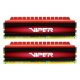 KIT DDR4 PATRIOT “VIPER 4”  16GB (2x8GB) 2400Mhz CL16 – RED – PV416G300C6K