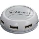 HUB USB 2.0 ATLANTIS DESKTOP 7  P014-GH902-W 7 Porte, Alimentatore AC in dotazione, White