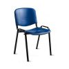 Seduta fissa, telaio in metallo Nero, seduta e schienale in PVC colore ordinabile Blu,Giallo,Arancio,Verde e Nero