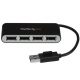 STARTECH Hub USB 2.0 portatile a 4 porte con cavo integrato – Nero