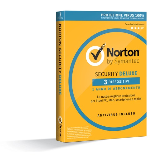 SYMANTEC NORTON SECURITY DELUXE 3.0 Full 1 UTENTE 3 DISPOSITIVI (PC, MAC, Smartphone o Tablet) 21355471